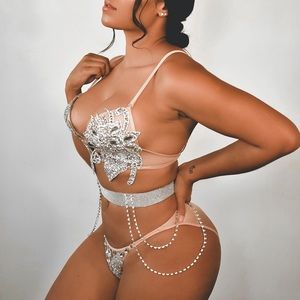 Rhinestone Lingerie Set